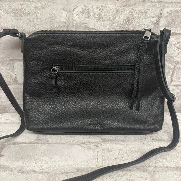 The Sak‎ Black Leather Braided Croasbody Zipper Closure - Picture 1 of 8